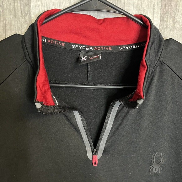 Spyder Active 1/4 Zip Pullover Mens Size XL Moisture Wicking Performance Running - Picture 3 of 9
